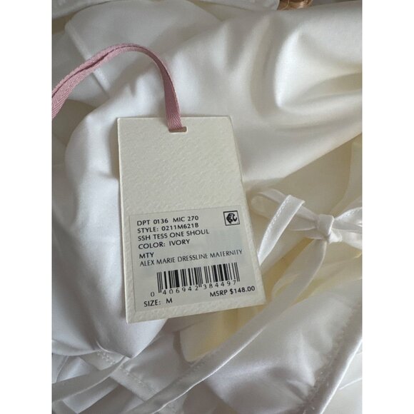 Alex Marie Ivory One-Shoulder Maternity Dressline Dress Size Medium new - Picture 4 of 6